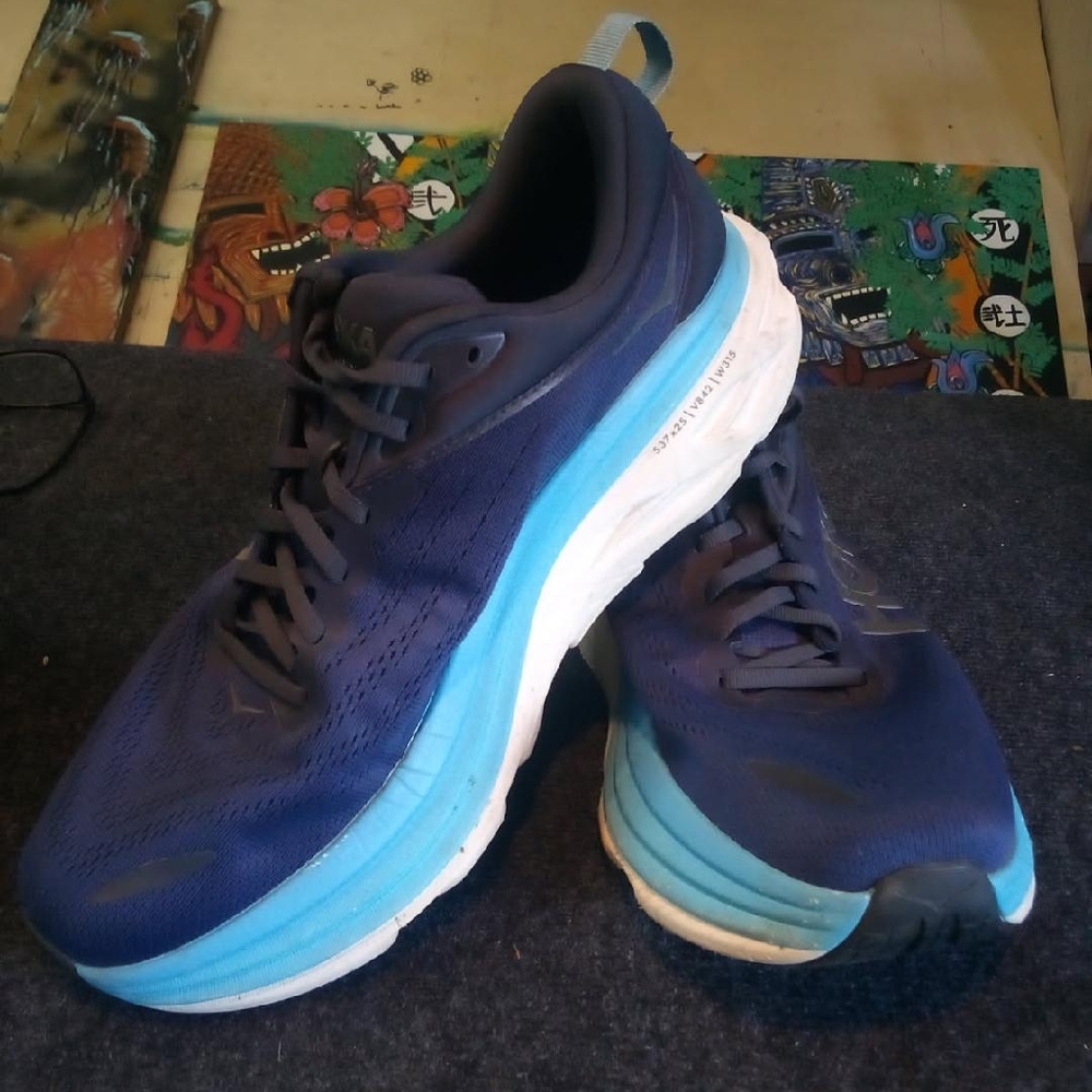 Hoka Blue Performance Sneakers with Cushioned Sole